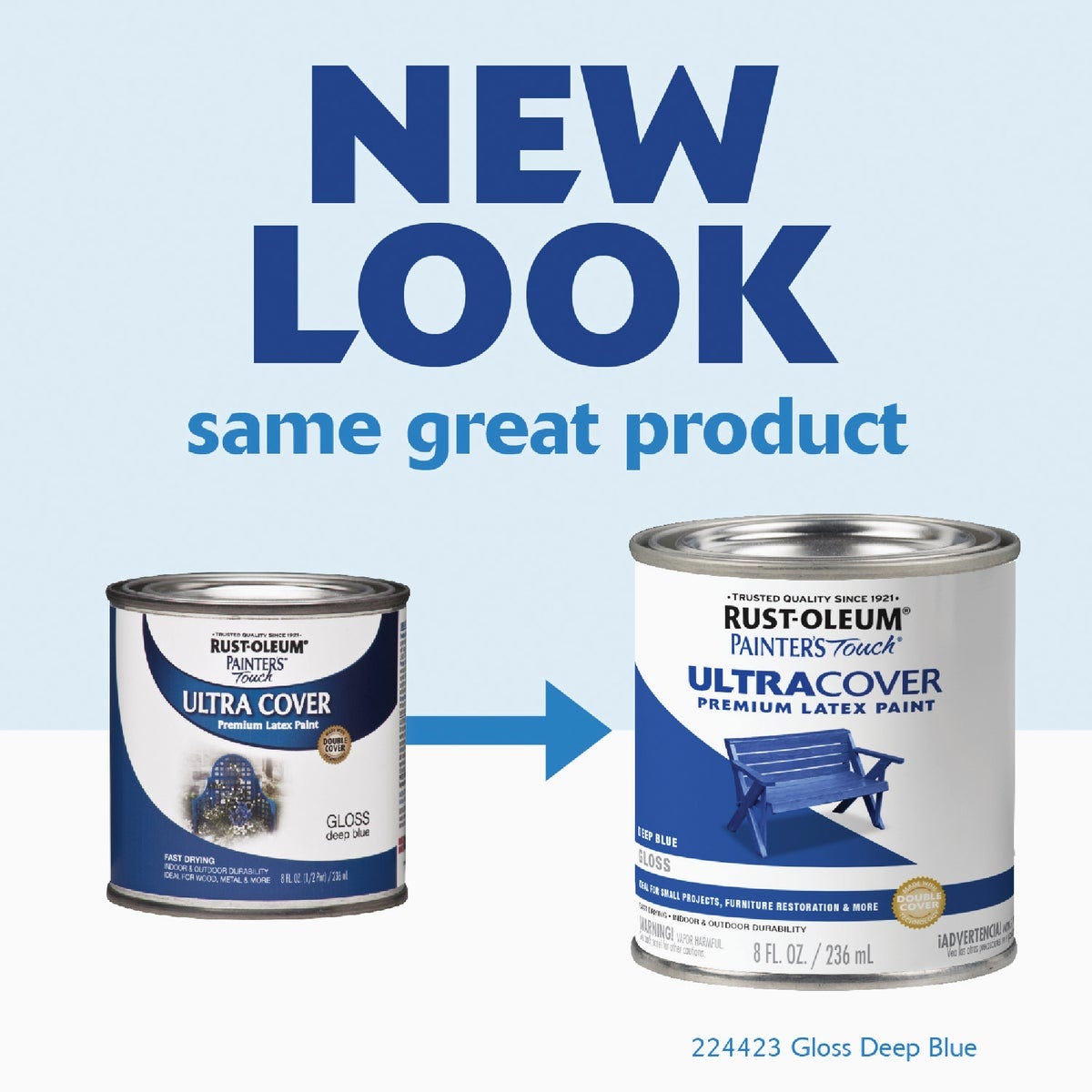 Rust-Oleum Painter's Touch 2X Ultra Cover Premium Latex Paint, Gloss Deep Blue, 1/2 Pt. - photo 3