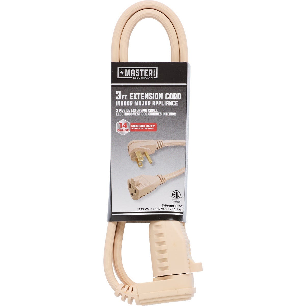 Master Electrician 3 Ft. 14/3 15A Heavy-Duty Appliance Cord Master Electrician 3 Ft. 14/3 15A Heavy-Duty Appliance Cord