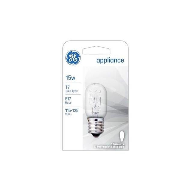 GE 15W Clear Tubular Intermediate Base Appliance Light Bulb GE 15W Clear Tubular Intermediate Base Appliance Light Bulb