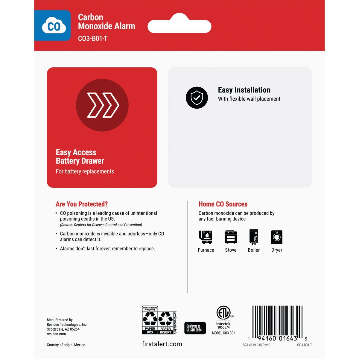 First Alert CO400 Battery Operated 9V Electrochemical Carbon Monoxide Alarm - photo 2 First Alert CO400 Battery Operated 9V Electrochemical Carbon Monoxide Alarm - photo 2