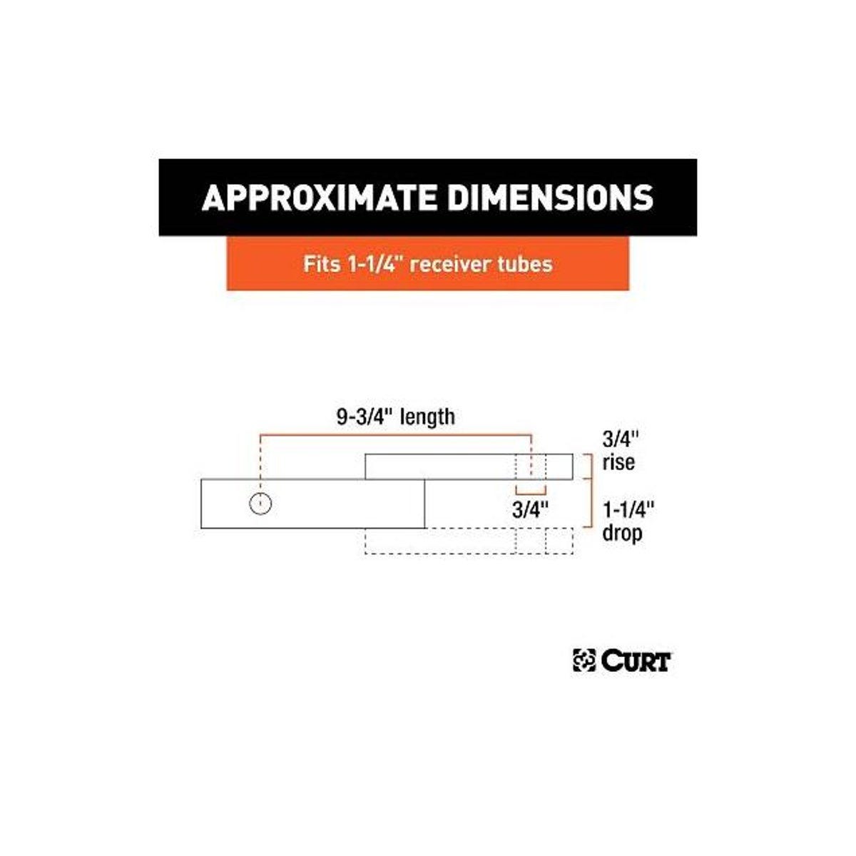CURT 3500 Lb. 1-1/4 In. Drop 3/4 In. Rise 3/4 In. Hole Class 2 Trailer Hitch Ball Mount fits 1-1/4 In. Receiver - photo 4 CURT 3500 Lb. 1-1/4 In. Drop 3/4 In. Rise 3/4 In. Hole Class 2 Trailer Hitch Ball Mount fits 1-1/4 In. Receiver - photo 4