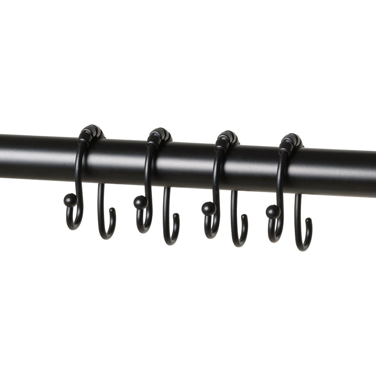 Zenna Home Rustproof Matte Black Double Roller Shower Curtain Hooks (12-Count) - photo 3 Zenna Home Rustproof Matte Black Double Roller Shower Curtain Hooks (12-Count) - photo 3