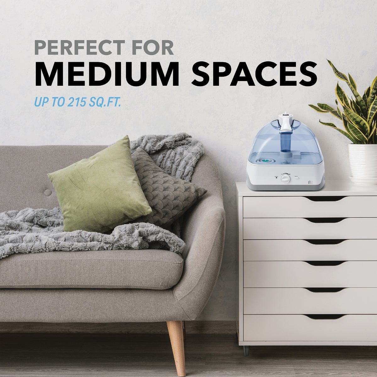 Perfect Aire 1.3 Gal. Capacity 215 Sq. Ft. Medium Size Room Tabletop ...