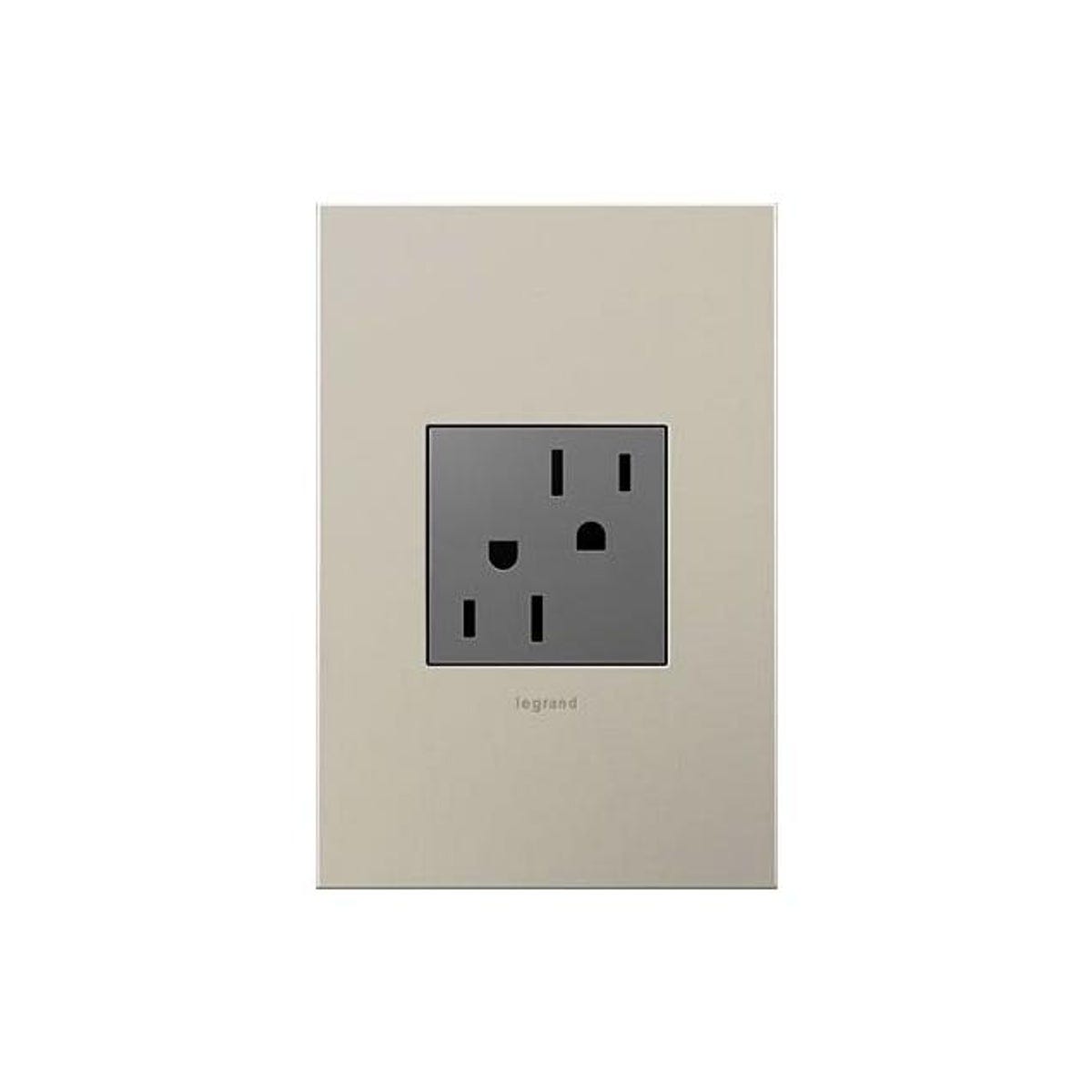 Legrand Pass & Seymour 15A Tamper-Resistant Outlet, Magnesium