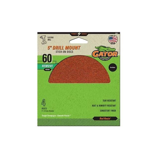 Gator 5 In. 60-Grit Aluminum Oxide Sanding Discs (4-Pack) Gator 5 In. 60-Grit Aluminum Oxide Sanding Discs (4-Pack)