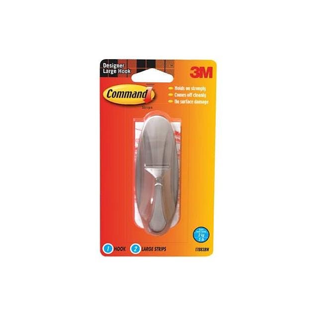 3M Command Large Nickel Faux Designer Hook