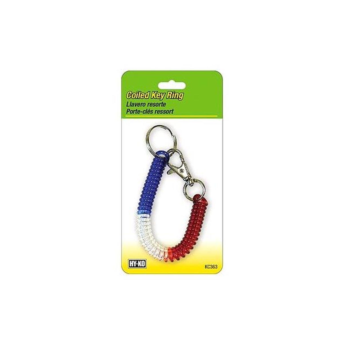 Hy-Ko Red, White & Blue Wrist Coil & Key Rings | True Value Hardware