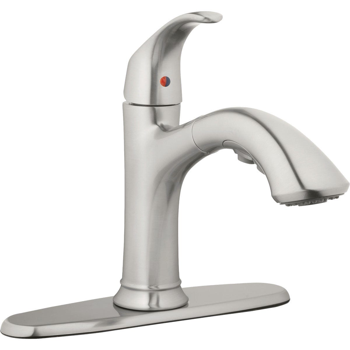 Homepointe Single or 3-Hole Low Arc Pull-Down Kitchen Faucet, Stainless Steel - photo 2