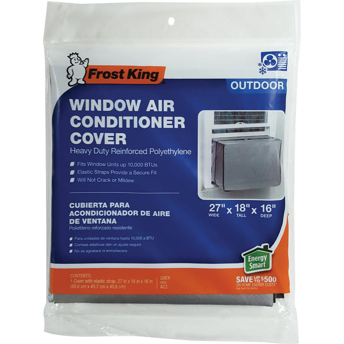 Frost King 18 In. x 27 In. x 16 In. 6 mil Rectangular Air Conditioner Cover - photo 2 Frost King 18 In. x 27 In. x 16 In. 6 mil Rectangular Air Conditioner Cover - photo 2