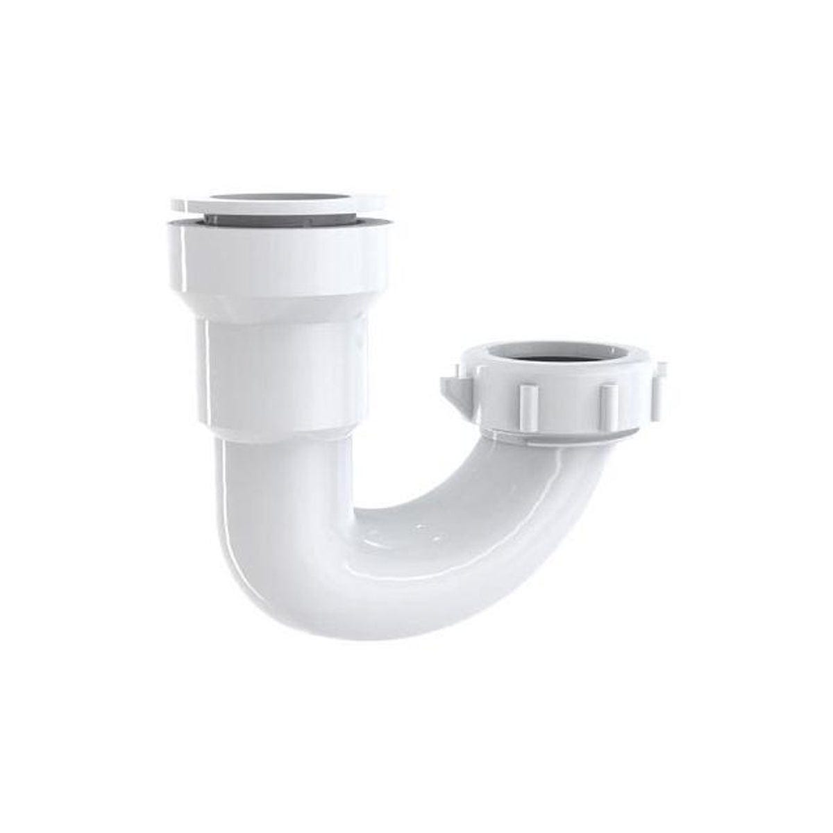 Plumb Pak 1-1/4 In. White Insta-Plumb Push-Fit Bathroom Sink J-Bend