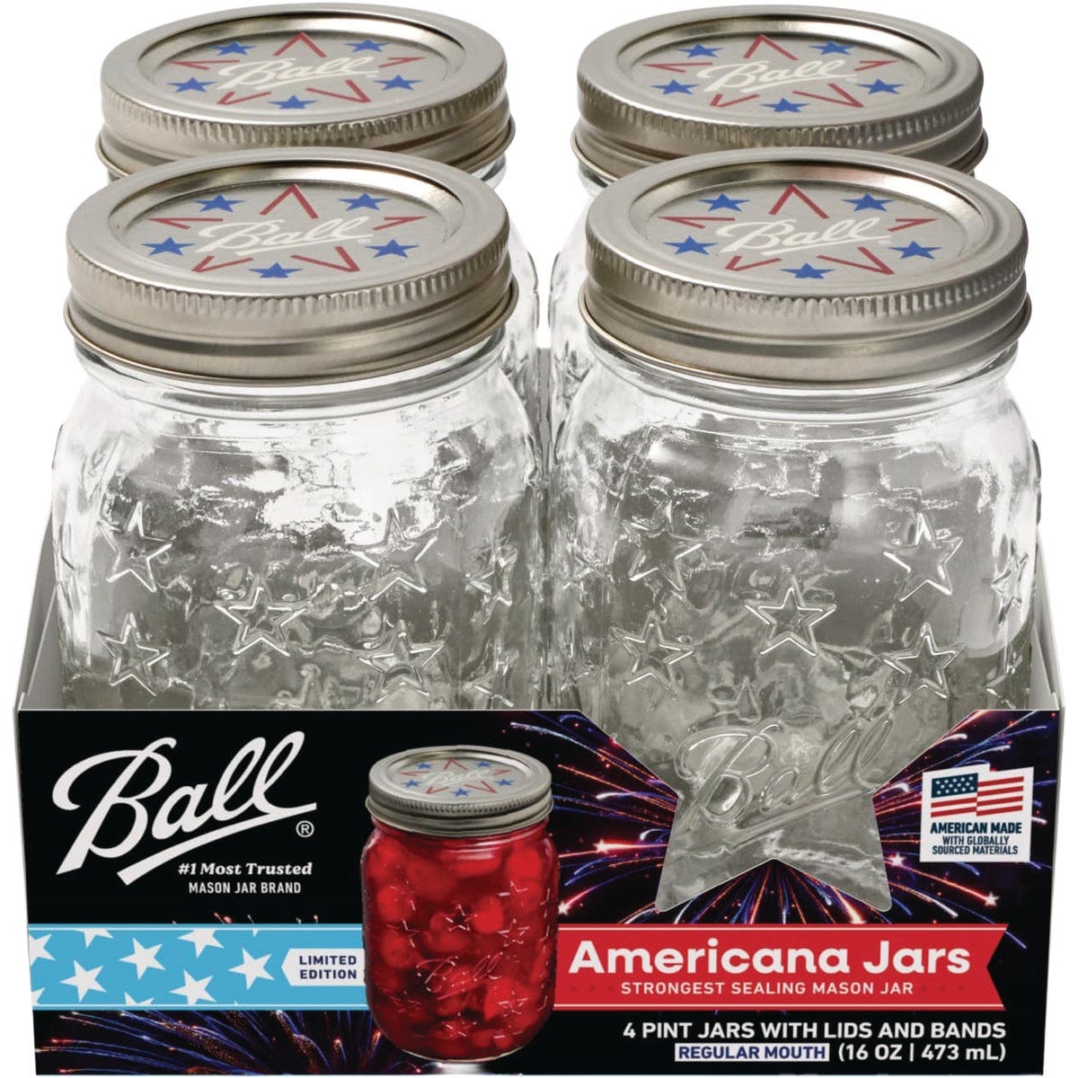 Ball 16 Oz. Limited Edition Americana Regular Mouth Pint Mason Jar (4-Pack) - photo 2 Ball 16 Oz. Limited Edition Americana Regular Mouth Pint Mason Jar (4-Pack) - photo 2