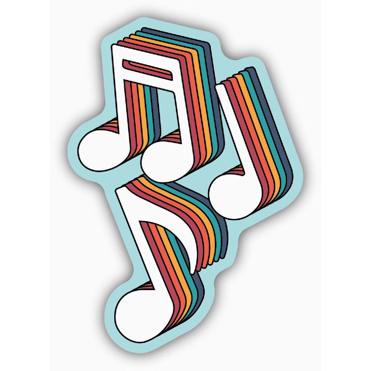 Stickers Northwest Rainbow Music Notes Large Sticker