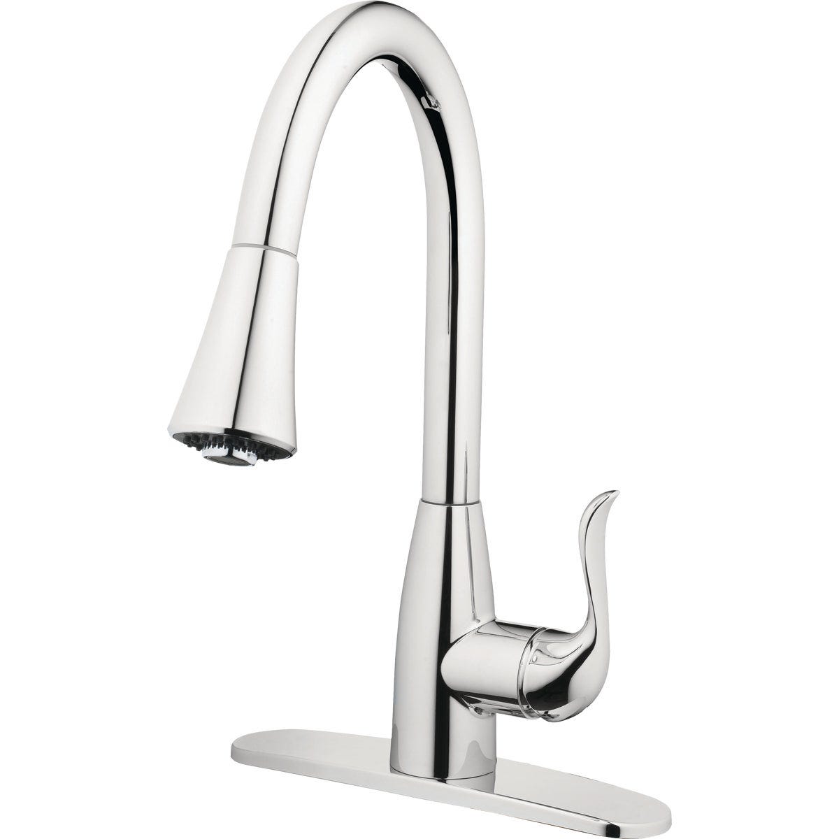 Homepointe Single or 3-Hole High Arc Pull-Down Kitchen Faucet, Chrome