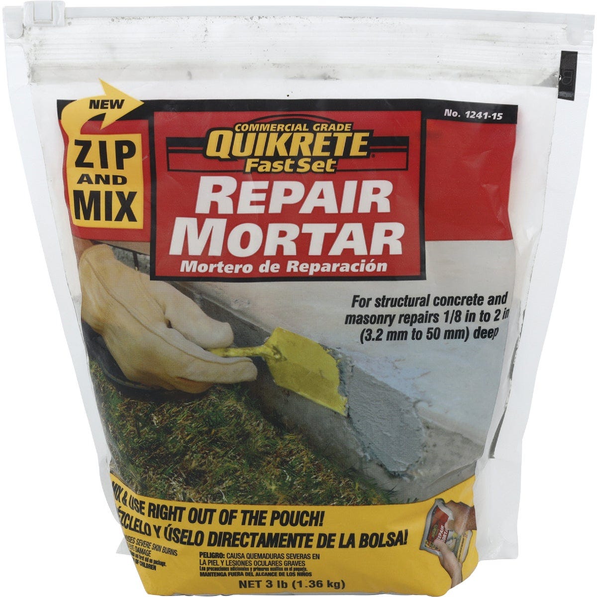 Quikrete Zip & Mix Mortar Polymermodified 3 Lb. Repair Mortar Mix Quikrete Zip & Mix Mortar Polymermodified 3 Lb. Repair Mortar Mix