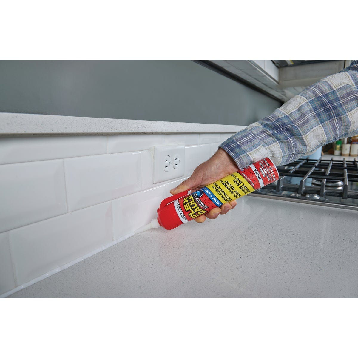 Flex Caulk 6.5 Oz. White Silicone Caulk Cartridge With Adjustable Nozzle - photo 4