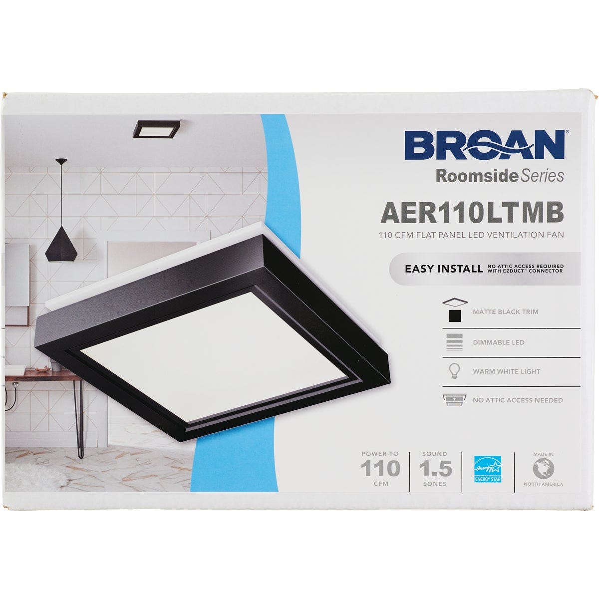 Broan Roomside Series 110 CFM 1.5 Sones Ventilation Fan Light - photo 2 Broan Roomside Series 110 CFM 1.5 Sones Ventilation Fan Light - photo 2