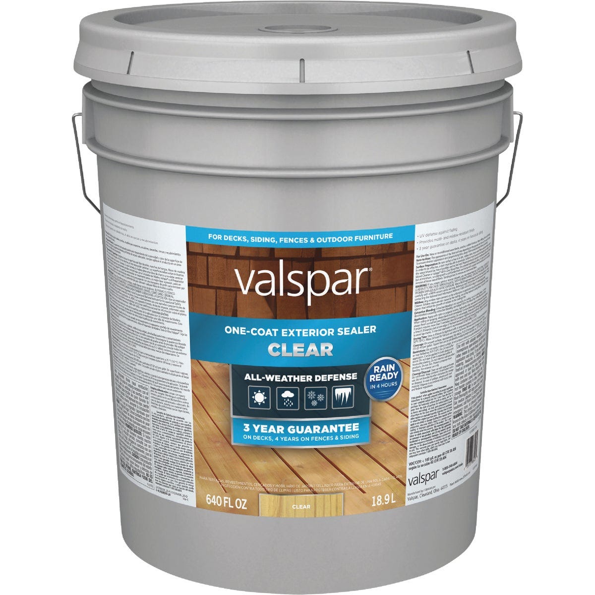 Valspar One-Coat Deck Stain, Clear, 5 Gal. Valspar One-Coat Deck Stain, Clear, 5 Gal.