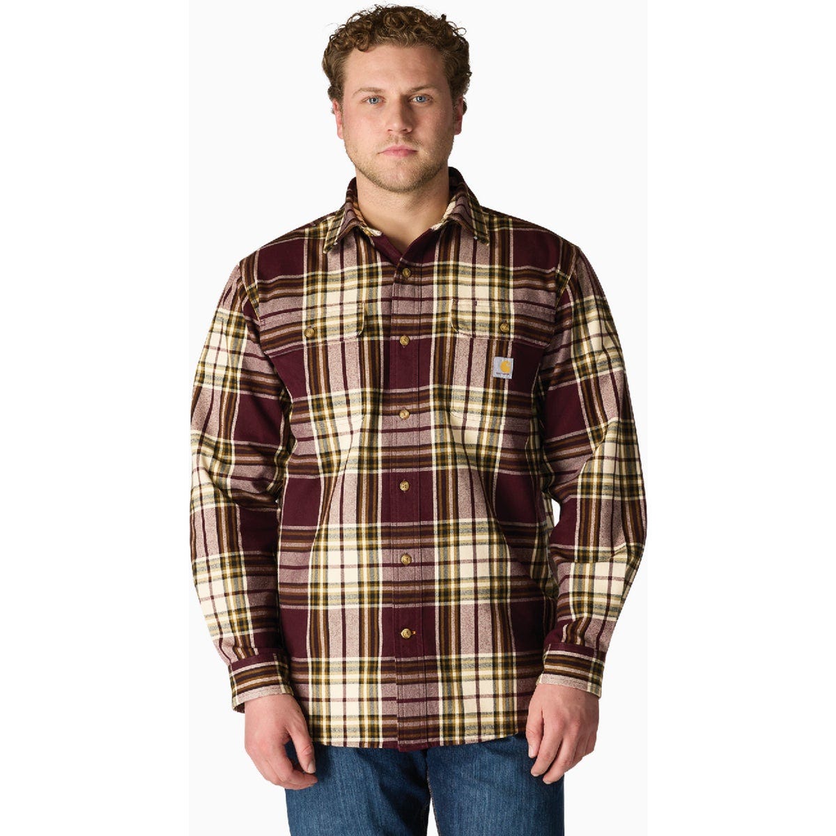 Carhartt Men's 2XL Regular Port Heavyweight Flannel Long-Sleeve Plaid Shirt, Loose Fit - photo 5