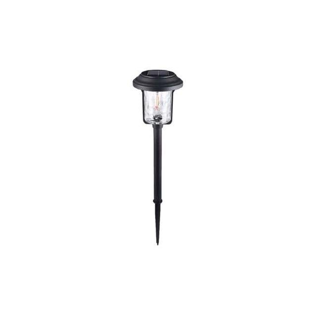 Moonrays 4-Pack Black Metal Hammered Glass Lenses Solar Pathway Lights