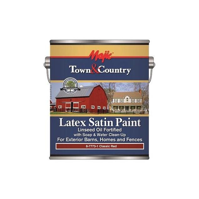 MAJIC Town & Country Exterior Latex Satin Paint, Classic Red, 1 Gal. MAJIC Town & Country Exterior Latex Satin Paint, Classic Red, 1 Gal.
