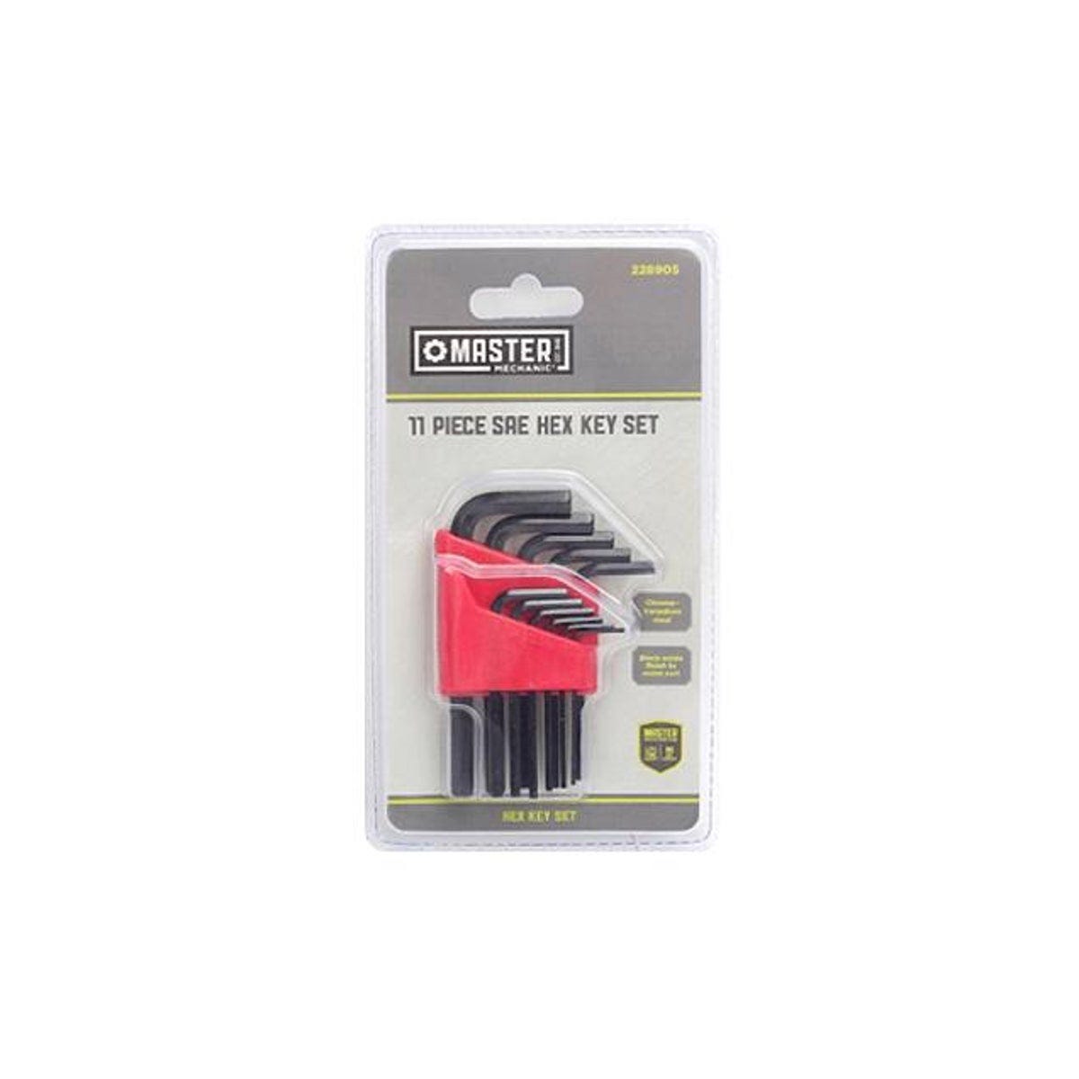 11-Piece SAE Hex-L Key Set with Short Arm