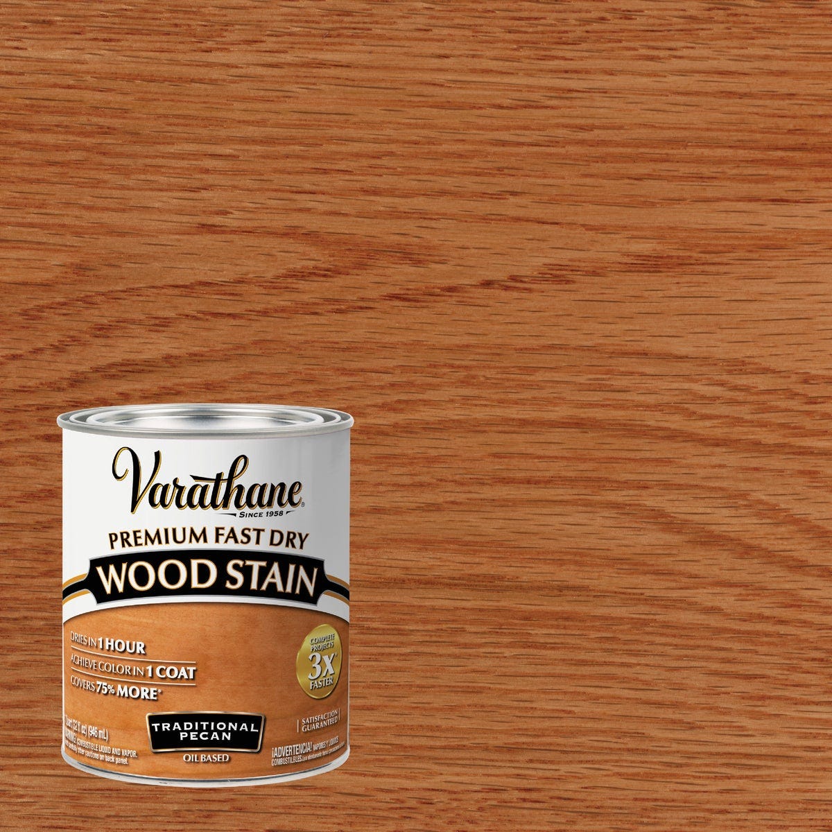 Varathane Fast Dry Traditional Pecan Urethane Modified Alkyd Interior Wood Stain, 1 Qt. Varathane Fast Dry Traditional Pecan Urethane Modified Alkyd Interior Wood Stain, 1 Qt.