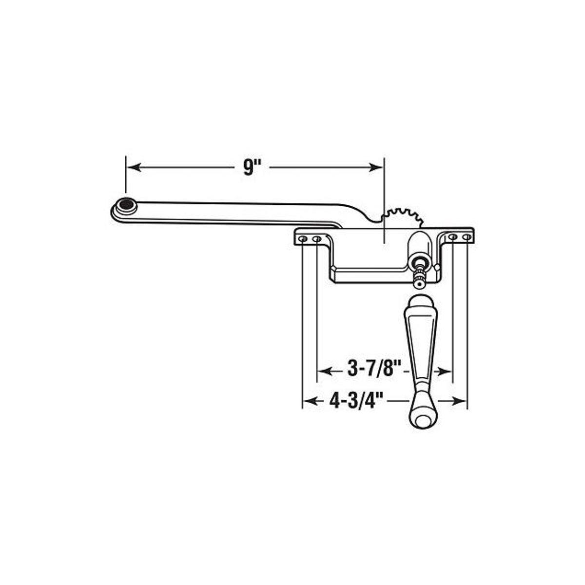 Prime-Line 9 In. Diecast Square Type Right-Hand Casement Window Operator - photo 2