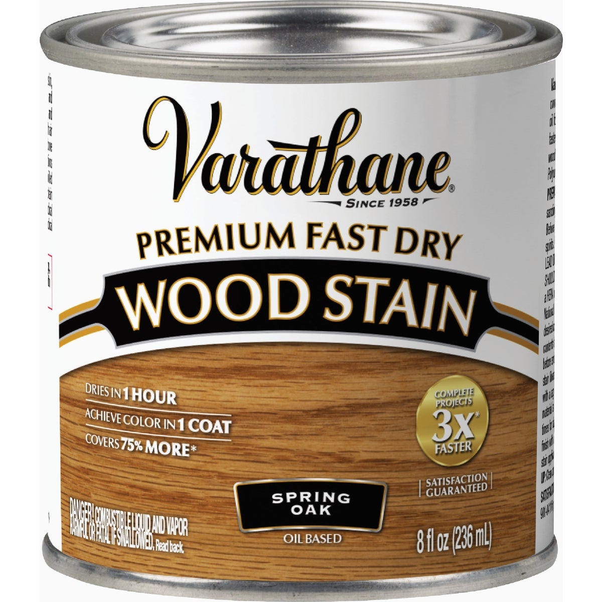 Varathane Fast Dry Spring Oak Urethane Modified Alkyd Interior Wood Stain, 1/2 Pt. - photo 2