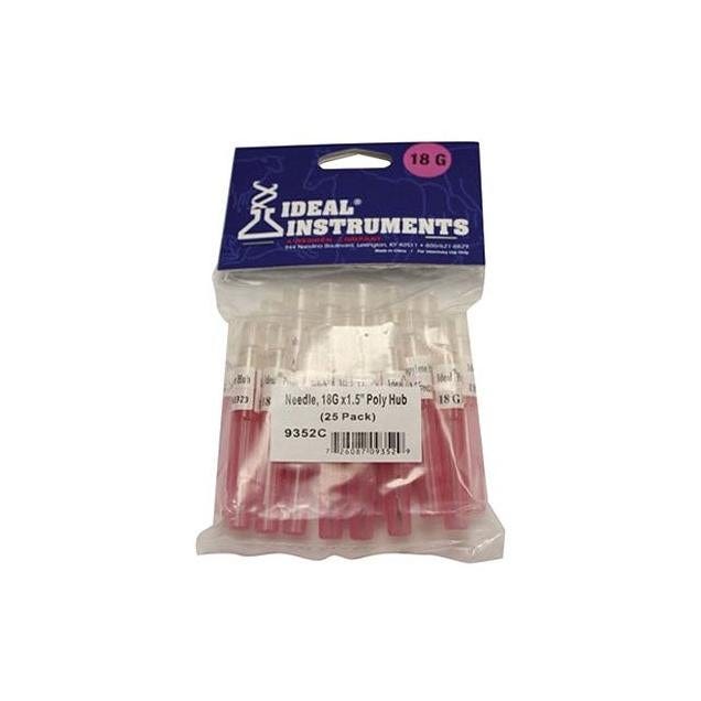 Neogen Livestock Injection Needles, Disposable, 1-1/2 In. Poly Hub, 18-Ga. (25-Pack)