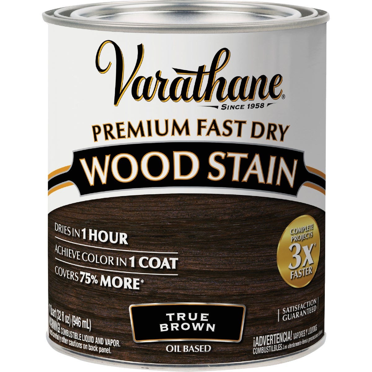 Varathane Fast Dry True Brown Urethane Modified Alkyd Interior Wood Stain, 1 Qt. - photo 2
