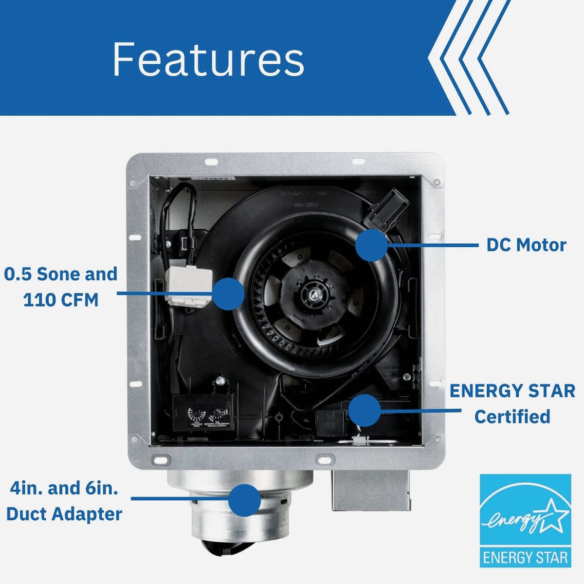 Panasonic Whisper Suite 110 CFM Bathroom Exhaust Fan with Motion Sensor - photo 3 Panasonic Whisper Suite 110 CFM Bathroom Exhaust Fan with Motion Sensor - photo 3