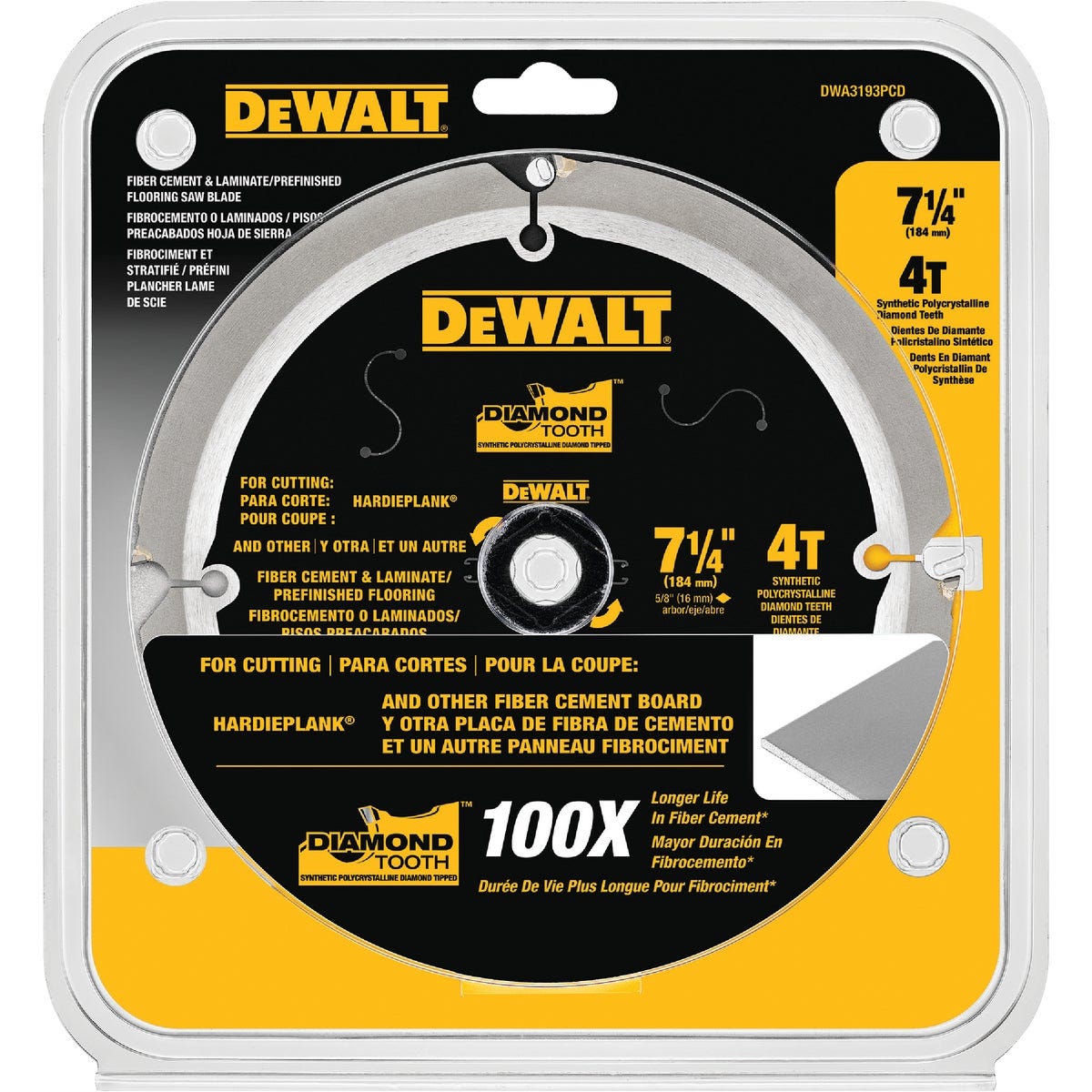 DEWALT 7-1/4 In. 4-Tooth PCD Fiber Cement Circular Saw Blade - photo 2