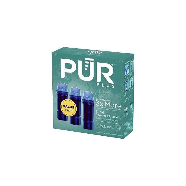 PUR PLUS Lead-Reducing Replacement Filters for Water Pitcher & Dispenser (3-Pack)