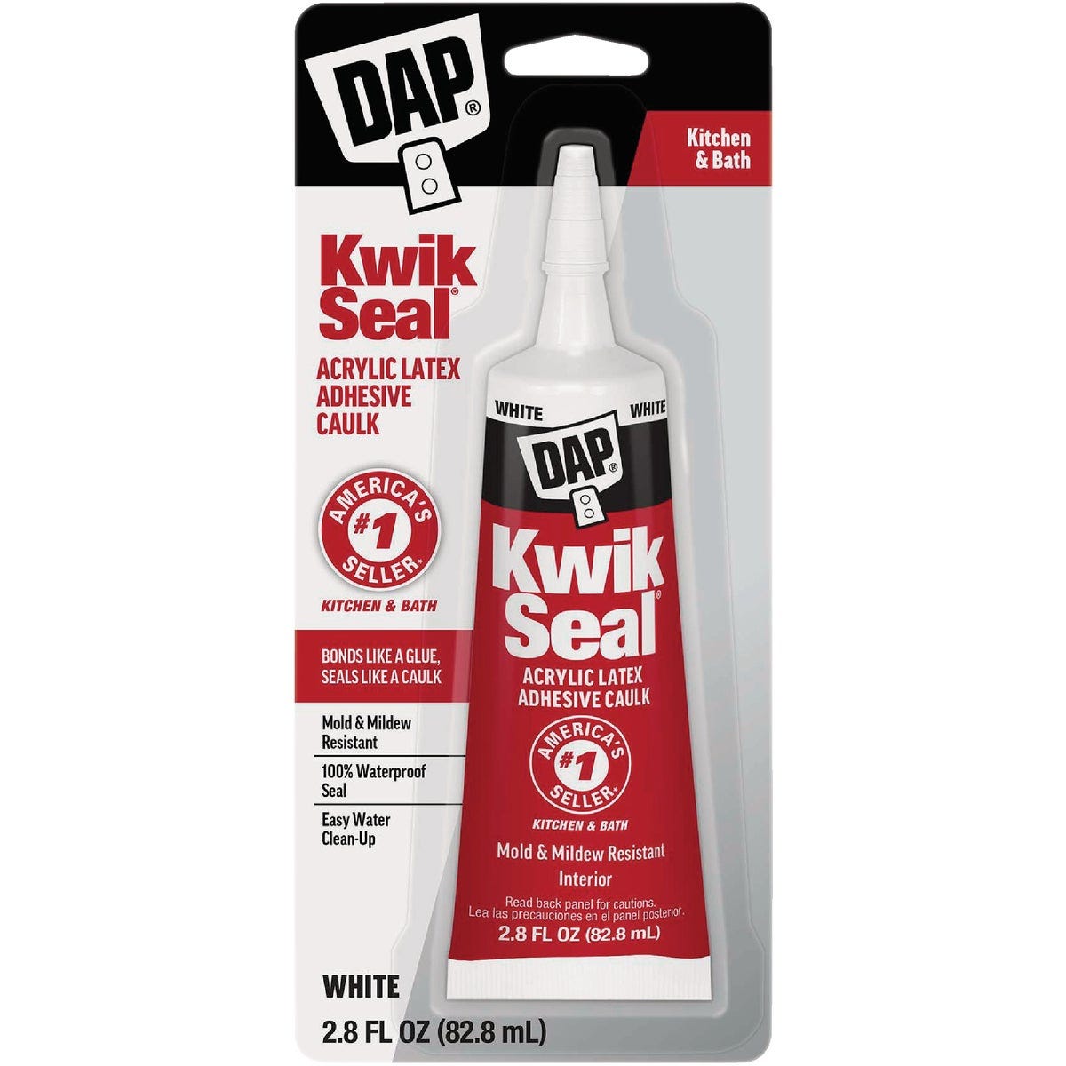 DAP Kwik Seal 2.8 Oz. White Kitchen & Bath Adhesive Caulk DAP Kwik Seal 2.8 Oz. White Kitchen & Bath Adhesive Caulk