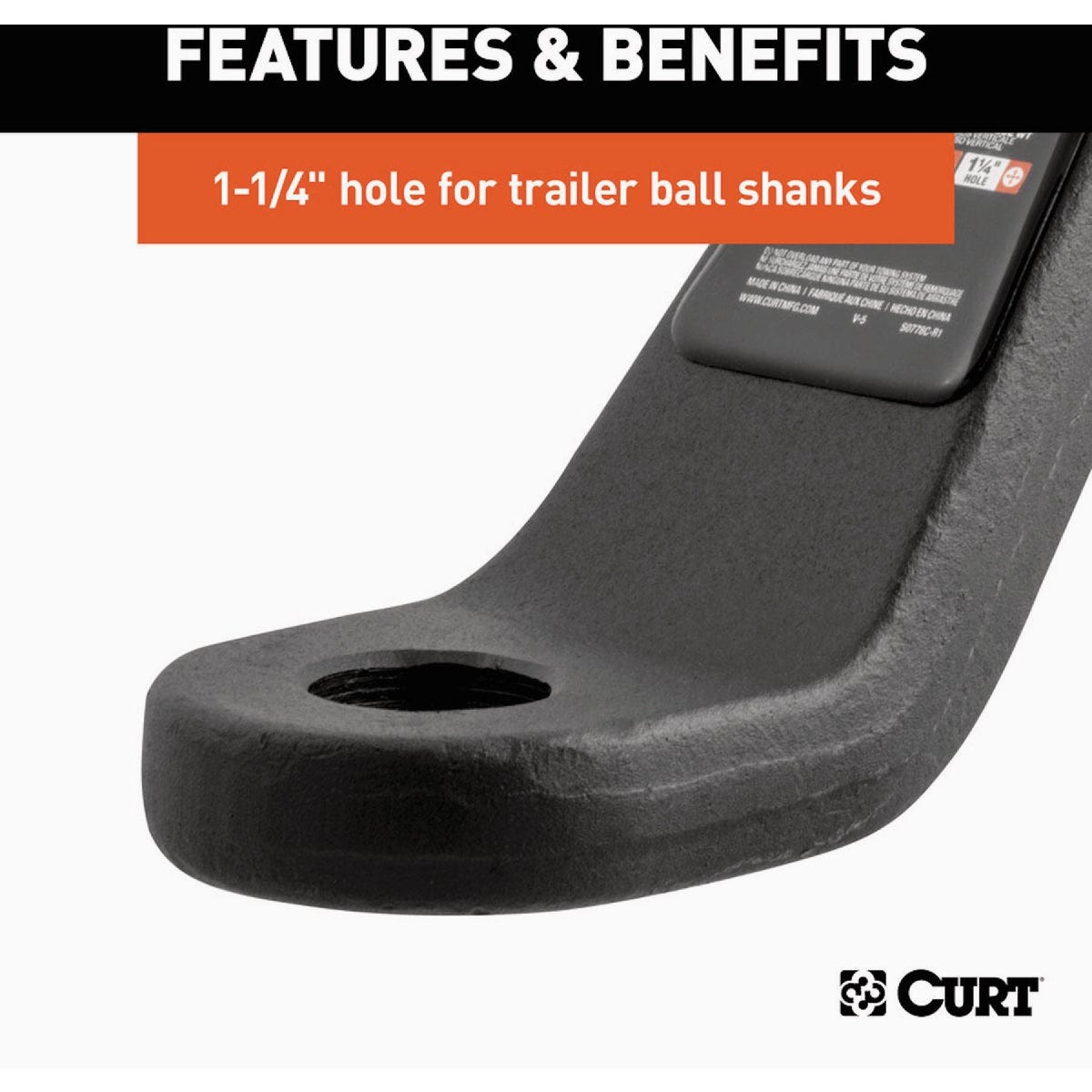 CURT 20000 Lb. 4 In. Drop 2-1/2 In. Rise 1-1/4 In Hole Commercial-Duty Trailer Hitch Ball Mount fits 2-1/2 In. Receiver - photo 6