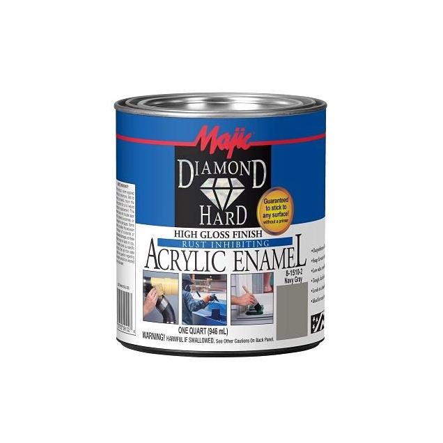 Majic Diamondhard Anti-Rust Acrylic Enamel Paint, High Gloss Navy Gray, 1 Qt. Majic Diamondhard Anti-Rust Acrylic Enamel Paint, High Gloss Navy Gray, 1 Qt.