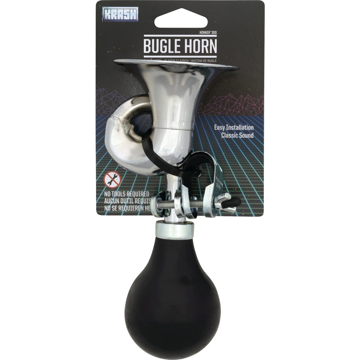 Bell Sports Chrome-Plated Steel Bugle Bicycle Horn