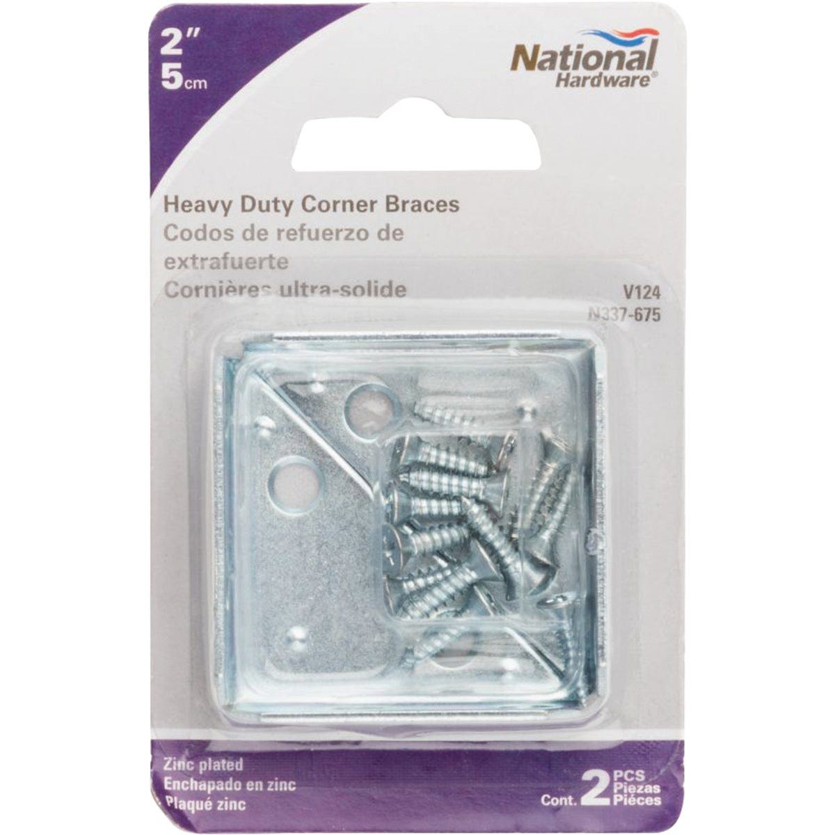 National Hardware 2 In. x 2 In. 3-Sided Zinc Corner Brace (2-Count) - photo 2 National Hardware 2 In. x 2 In. 3-Sided Zinc Corner Brace (2-Count) - photo 2
