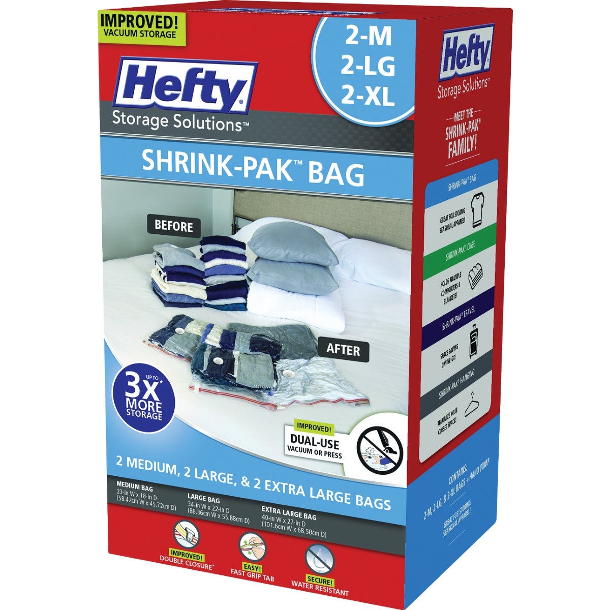 Hefty Shrink-Pak Vacuum Seal Variety Pack Storage Bag (6-Count)