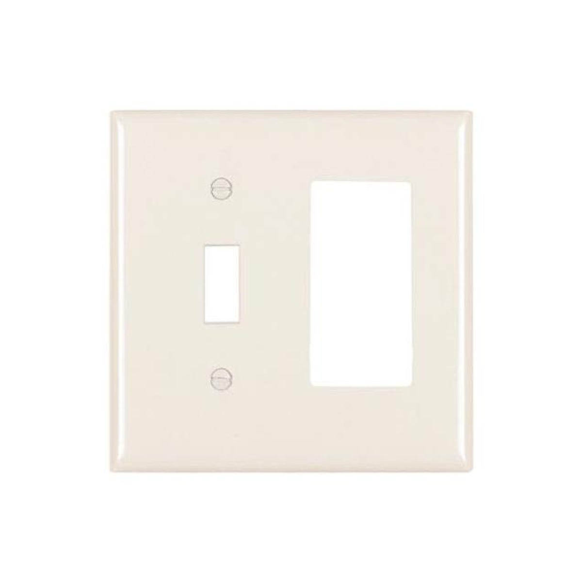 Legrand Pass & Seymour 2-Gang Toggle/Decorator Opening Nylon Wall Plate, Light Almond