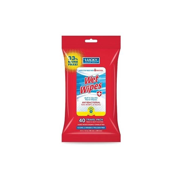 Lucky Super Soft Antibacterial Wet Wipe (40-Count) Lucky Super Soft Antibacterial Wet Wipe (40-Count)