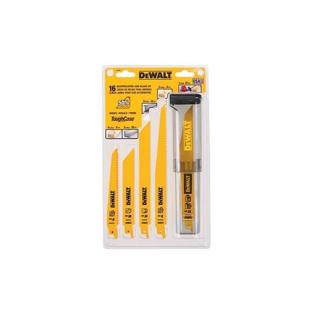 DeWalt 16-Piece Bi-Metal Reciprocating Saw Blade Set