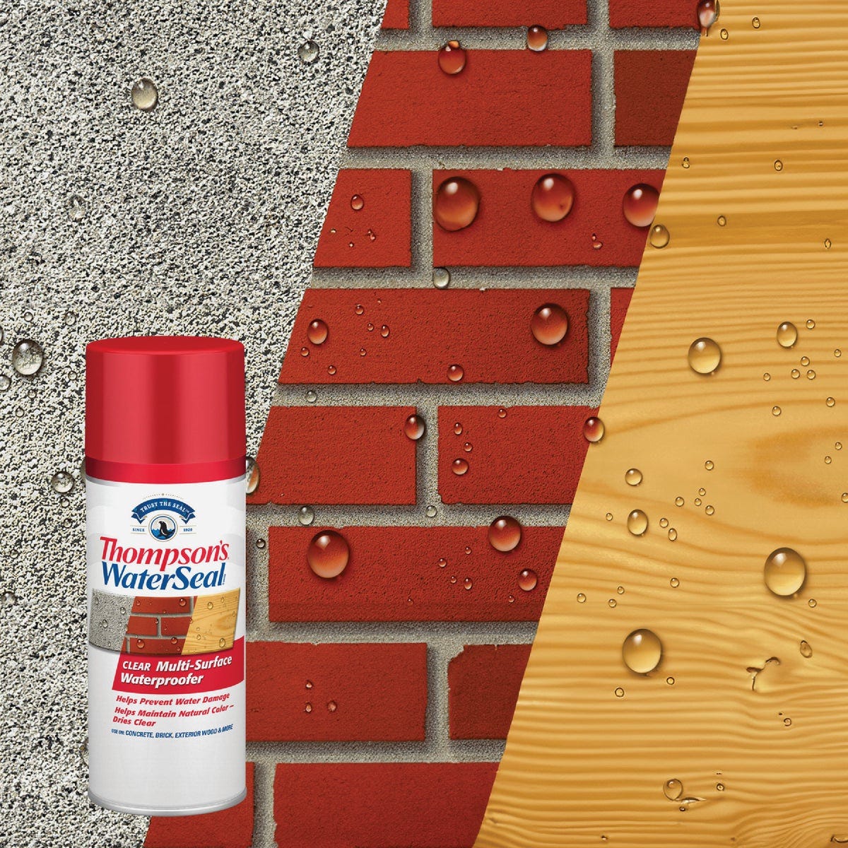 Thompson's WaterSeal Clear Water-Based MultiSurface Waterproofer Sealer, 12 Oz. Thompson's WaterSeal Clear Water-Based MultiSurface Waterproofer Sealer, 12 Oz.