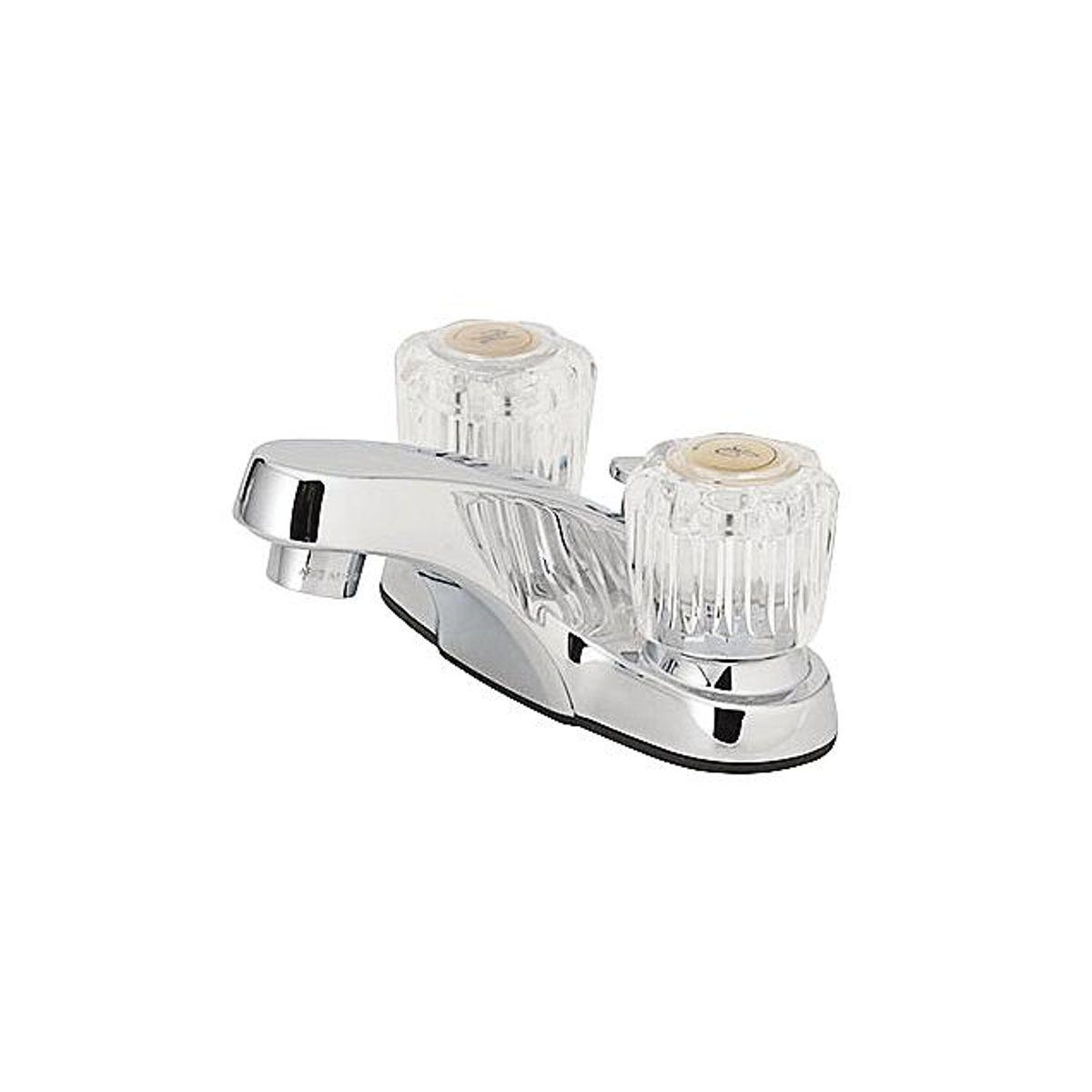 HomePointe 2-Handle Acrylic Chrome Bathroom Faucet With Pop-up