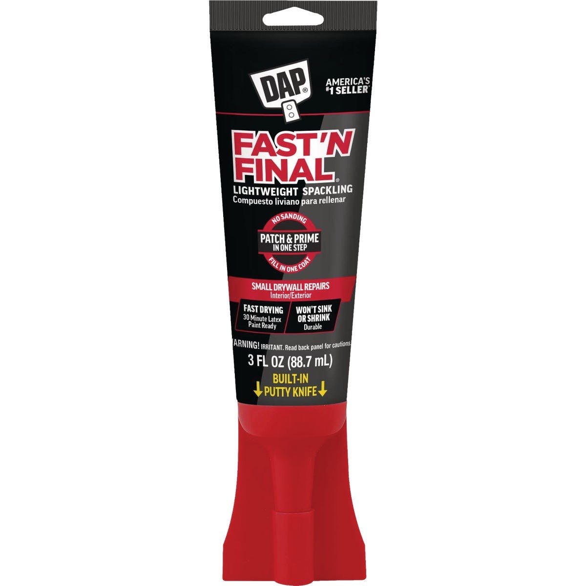 DAP Fast 'N Final 3oz Lightweight Spackling with Knife Applicator Cap DAP Fast 'N Final 3oz Lightweight Spackling with Knife Applicator Cap