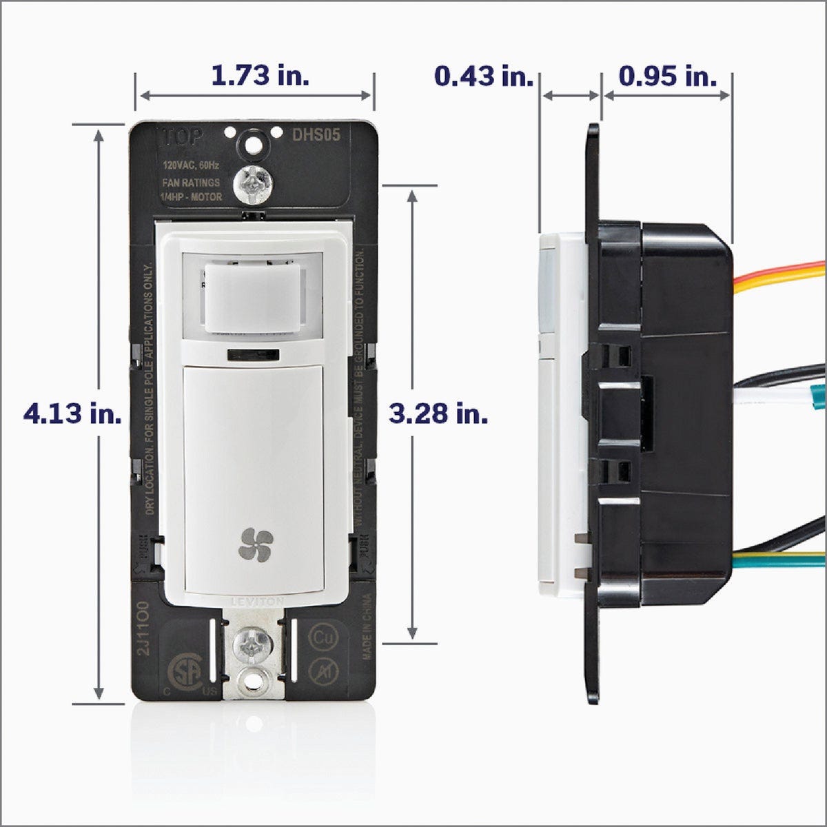 Leviton Decora White 120VAC In-Wall Humidity Sensor and Fan Control Switch for Bathroom Exhaust Fan - photo 8 Leviton Decora White 120VAC In-Wall Humidity Sensor and Fan Control Switch for Bathroom Exhaust Fan - photo 8