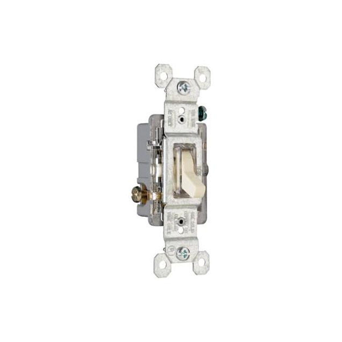 Legrand Pass & Seymour 15A 120V Ivory Grounding Illuminated Toggle Switch