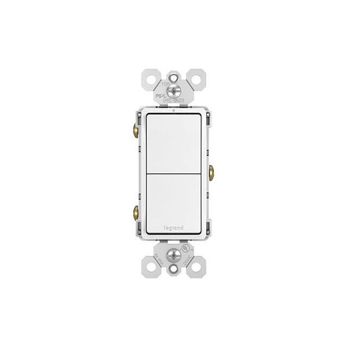 Legrand Pass & Seymour Radiant 15A White 2 Single-Pole Switches