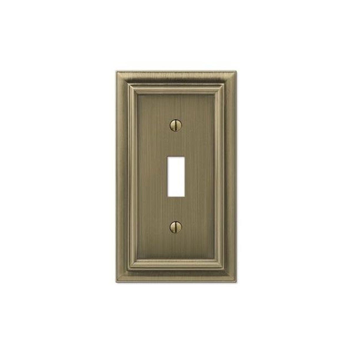 Westek Continental Brushed Brass Metal 1-Toggle Wall Plate