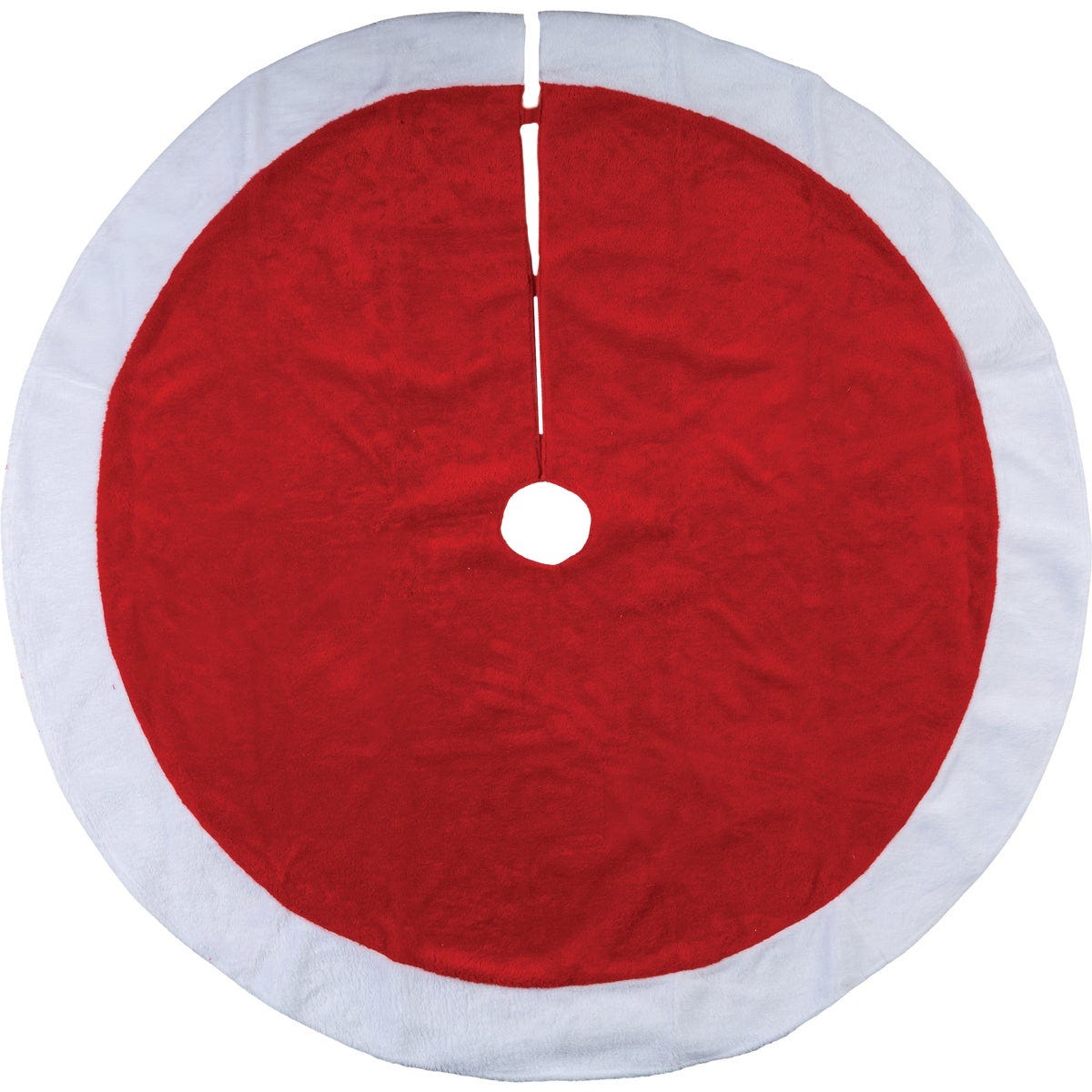 Gerson 48 In. Red Plush Christmas Tree Skirt